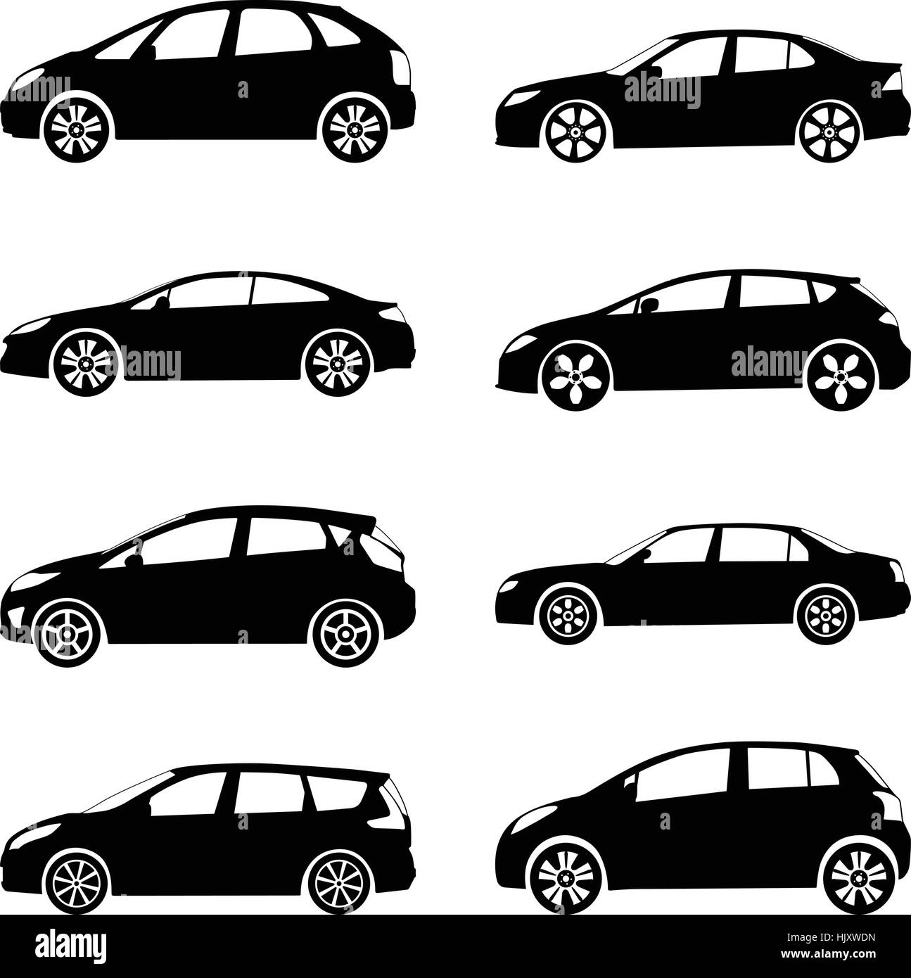 Silhouette Autos auf einem weißen Hintergrund. Vektor-Illustration. Stock Vektor