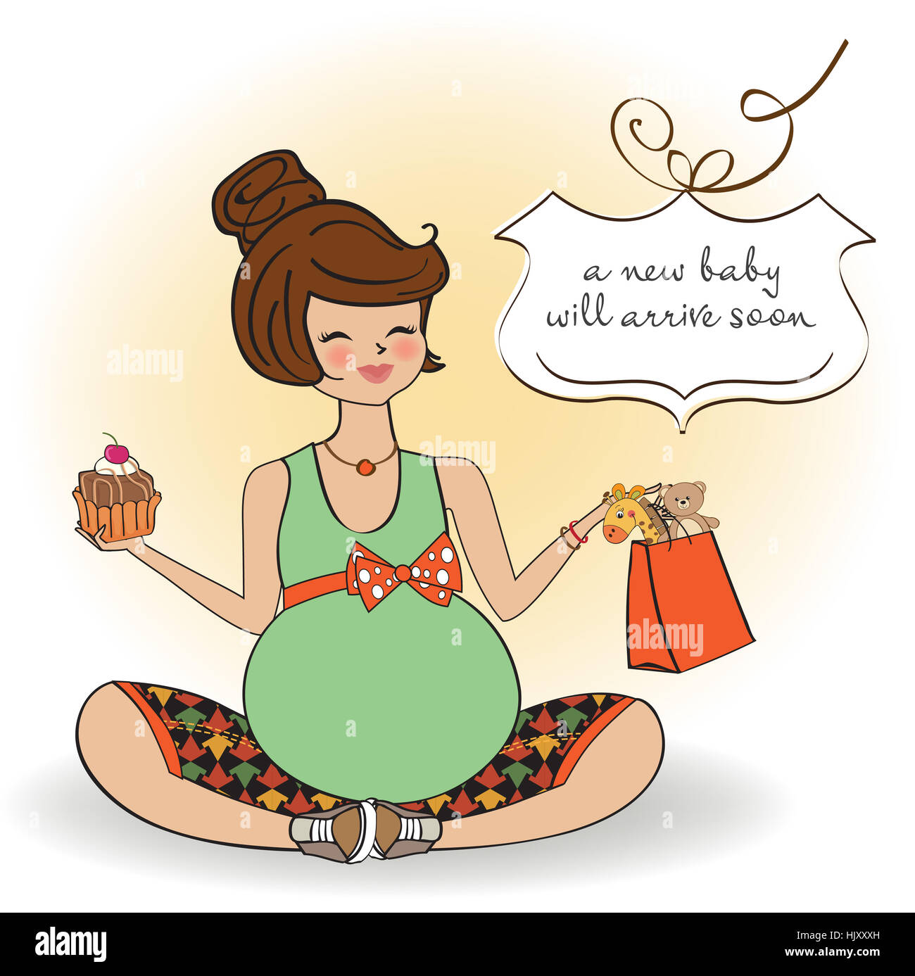 Cute Baby Giraffe Cartoon Sitting Stockfotos Cute Baby