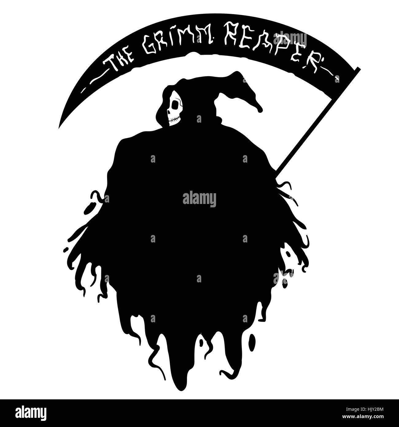 Grimm Reaper Hand gezeichnet Stock Vektor