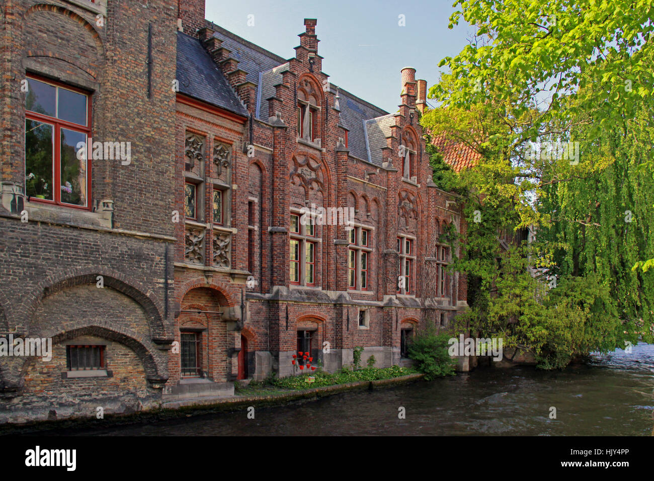 Altstadt, Kanal, Stadt, Flandern, Brügge, historische, alte Stadt, Kanal, Stockfoto