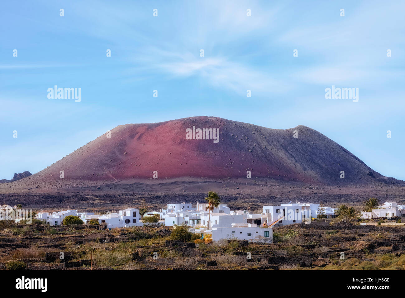 Caldera Colorada, Tinajo, Lanzarote, Kanarische Inseln, Spanien Stockfoto