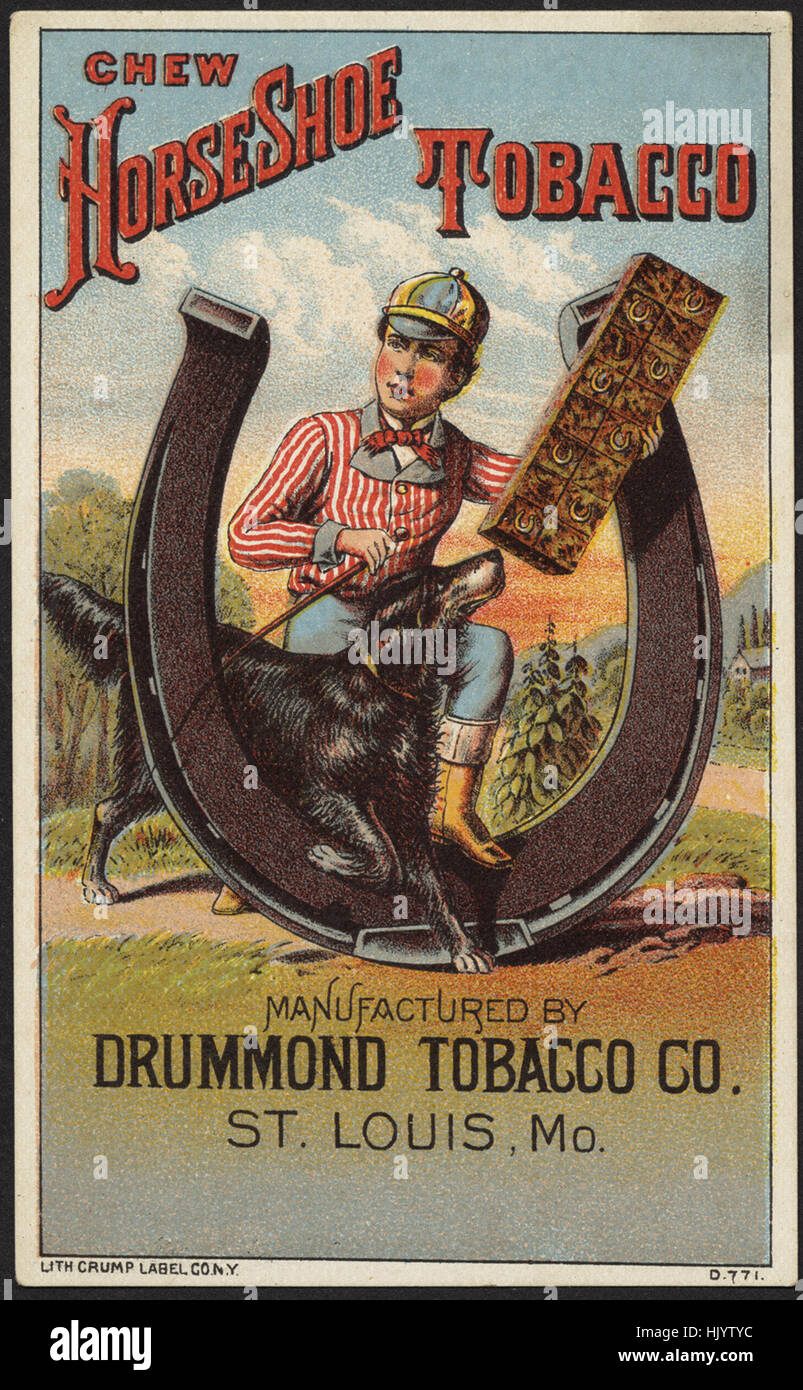 Horse Shoe Tabak kauen Stockfoto