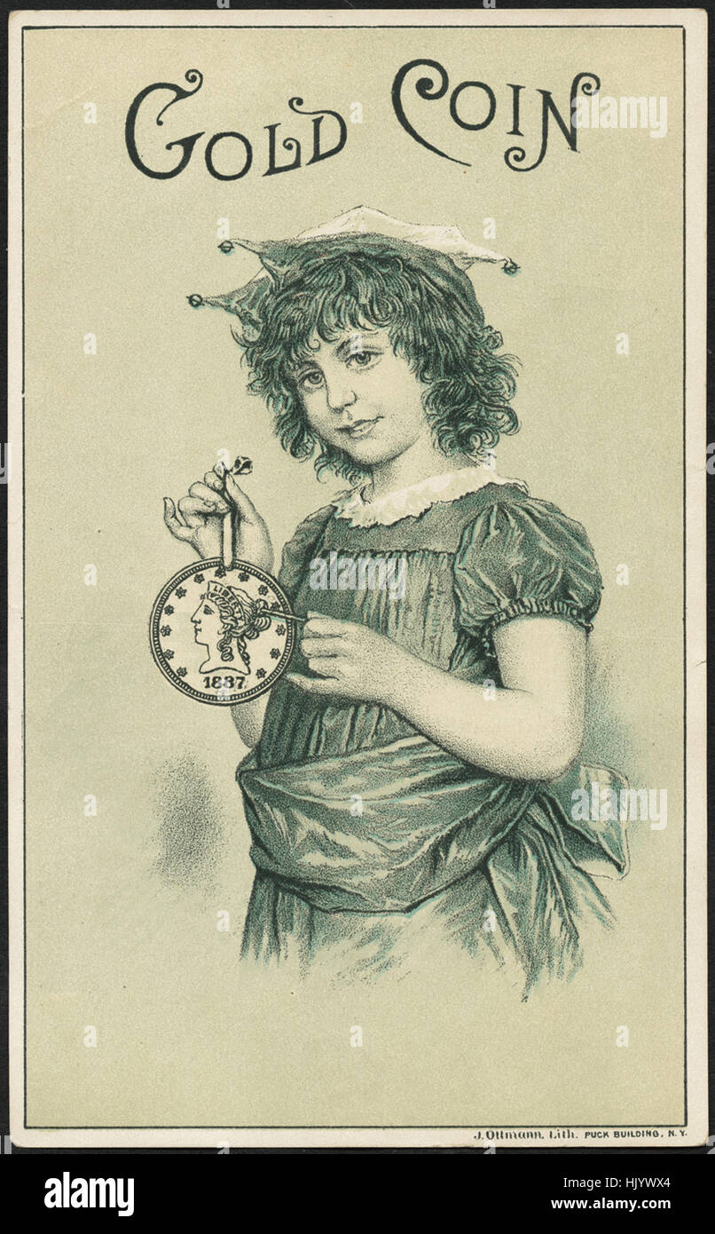 Goldmünze (vorne) Stockfoto