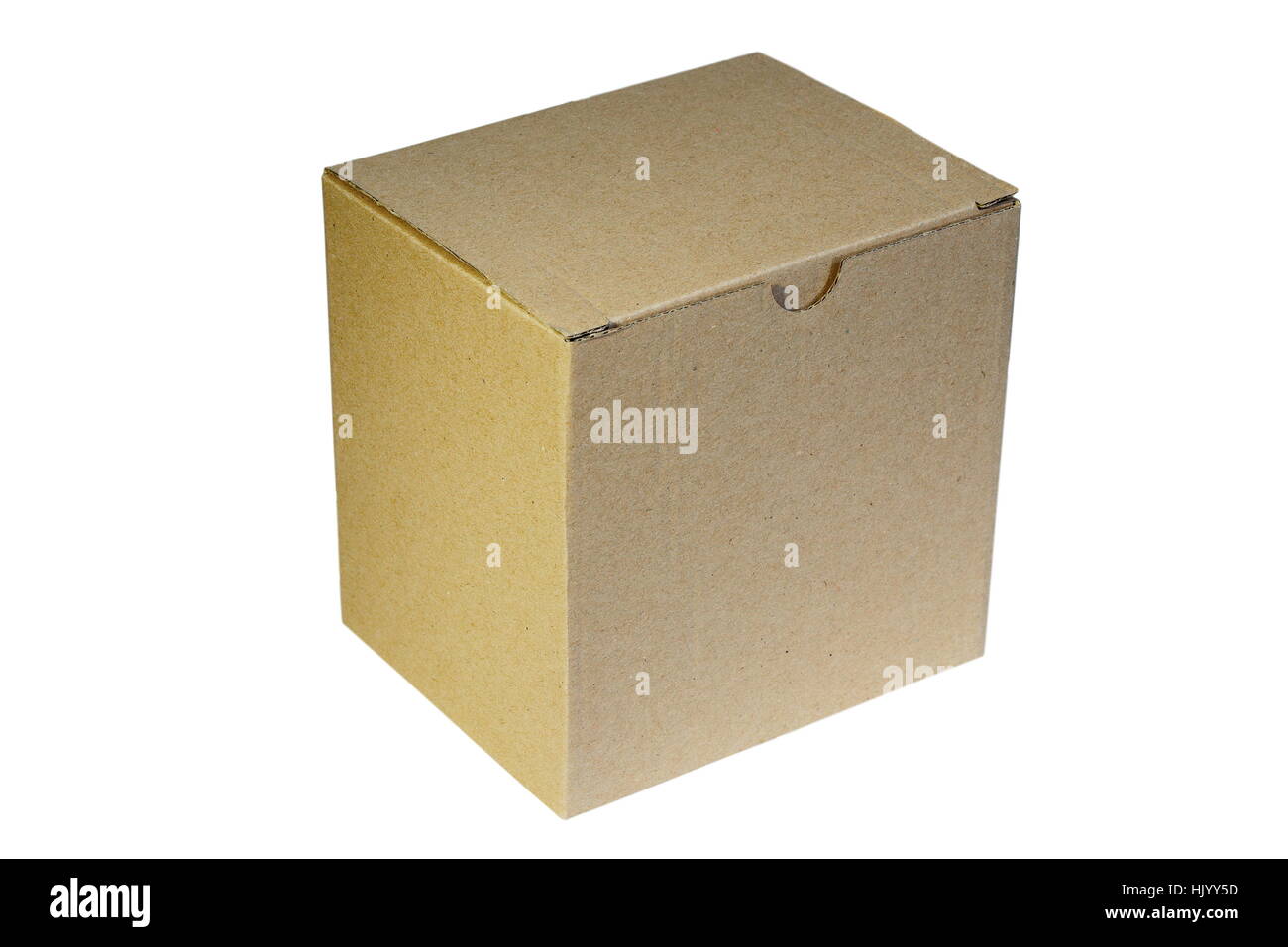 einfachen Kartonschachtel isoliert auf weißem Hintergrund bereit für Ihr design Stockfoto