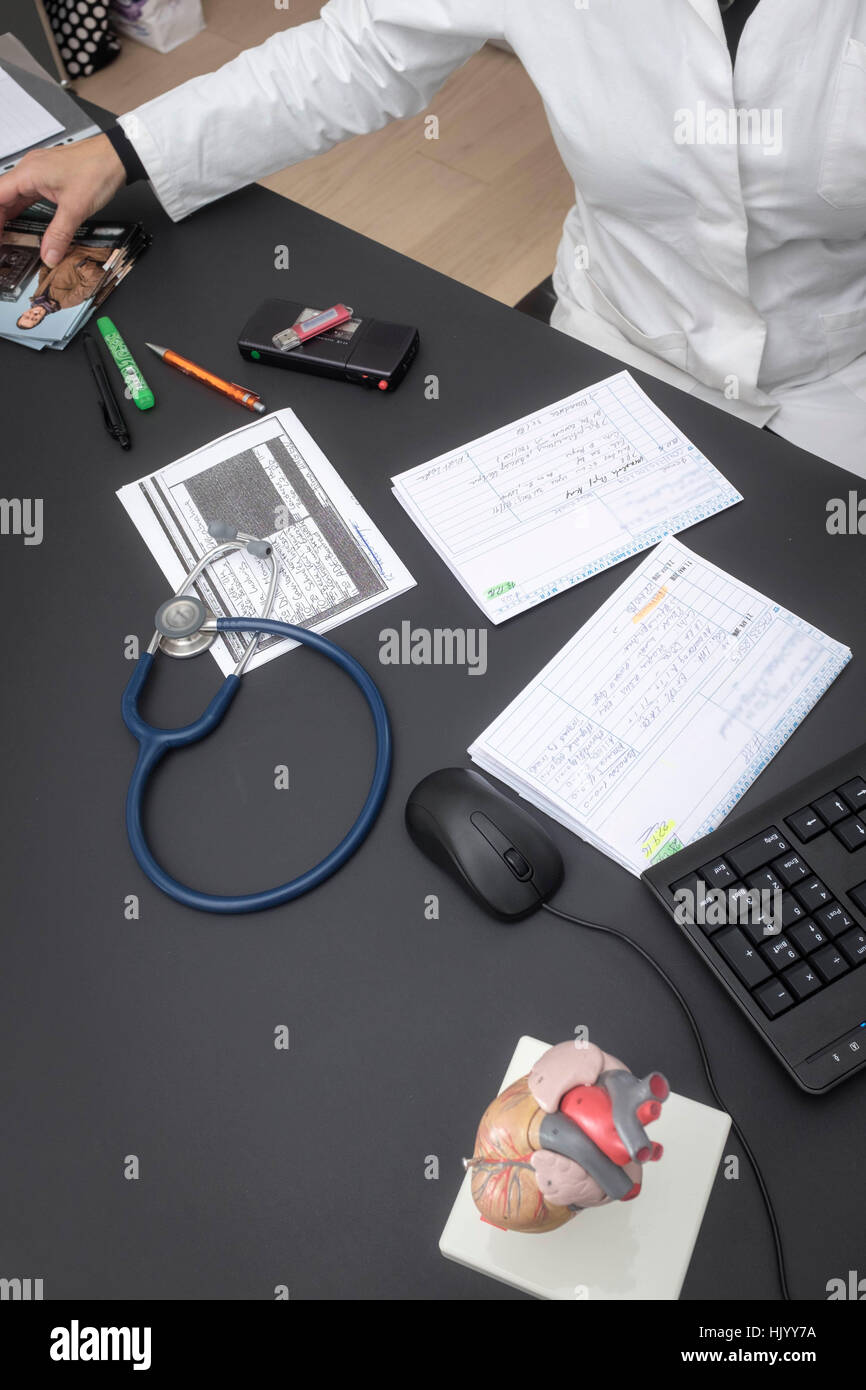 Ärzte Schreibtisch-detail Stockfoto