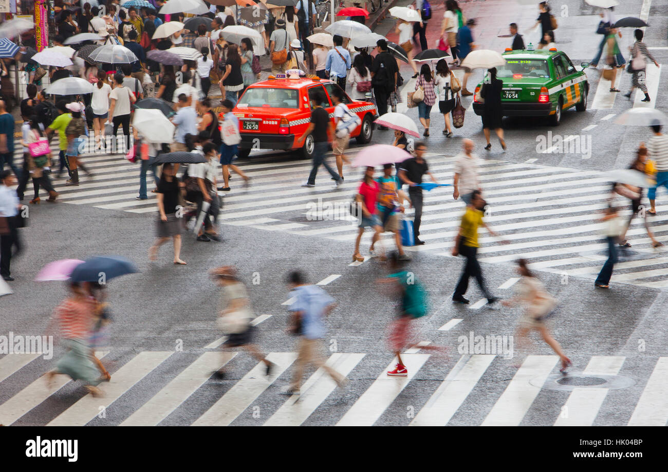 Crosswalk Hachiko Square, Shibuya. Tokyo City, Japan, Asien Stockfoto