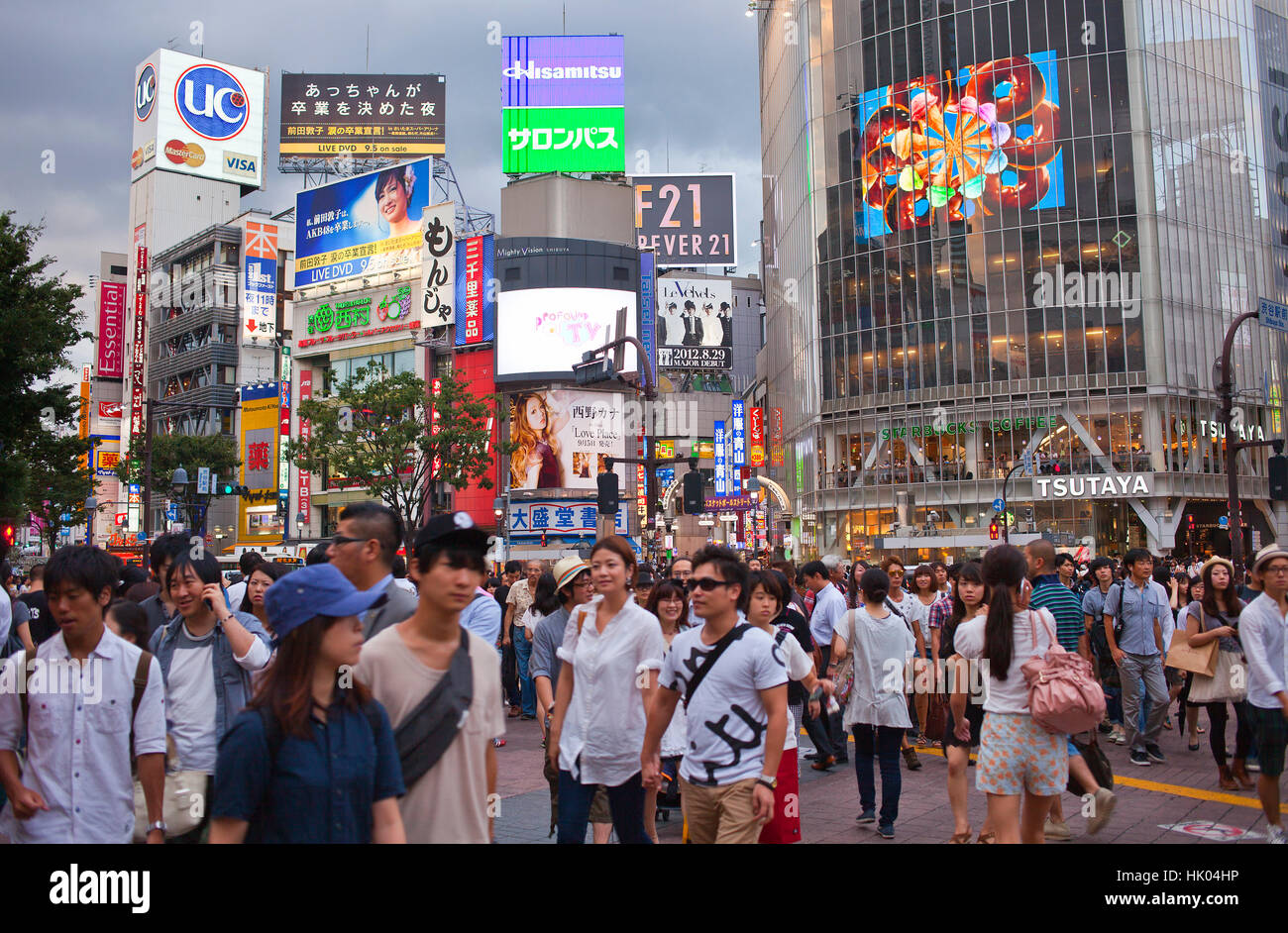 Scramble Kousaten-Kreuzung in Shibuya. Tokyo City, Japan, Asien Stockfoto