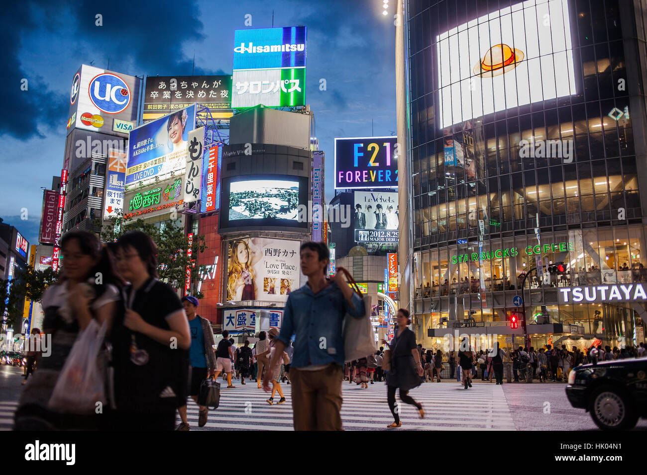 Scramble Kousaten-Kreuzung in Shibuya. Tokyo City, Japan, Asien Stockfoto
