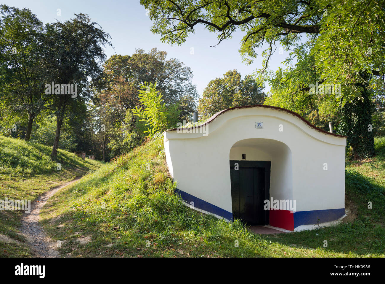 Traditionellen Weinkeller, Plzeň in Petrov, Mähren, Tschechische Republik, Europa Stockfoto