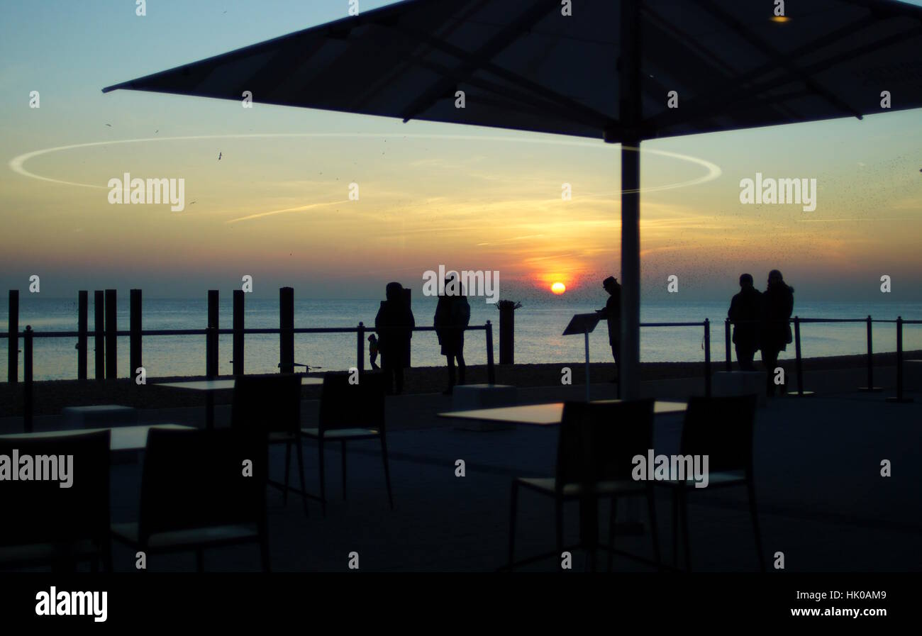 Brighton Beach Sunset Stockfoto
