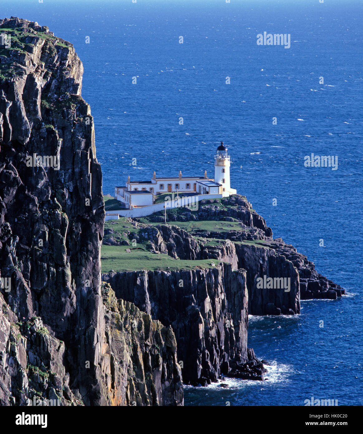 Landschaftlich Point Leuchtturm, Isle Of Skye, innere Hebriden, Schottland, UK Stockfoto