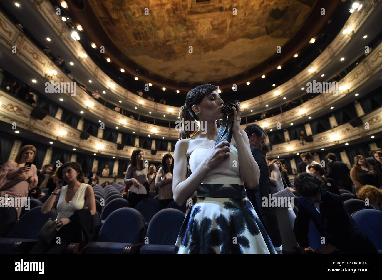 Schauspielerin Natalia De Molina bei der Abschlussfeier der 18. Auflage des Filmfestivals Malaga 25. August 2015. Stockfoto