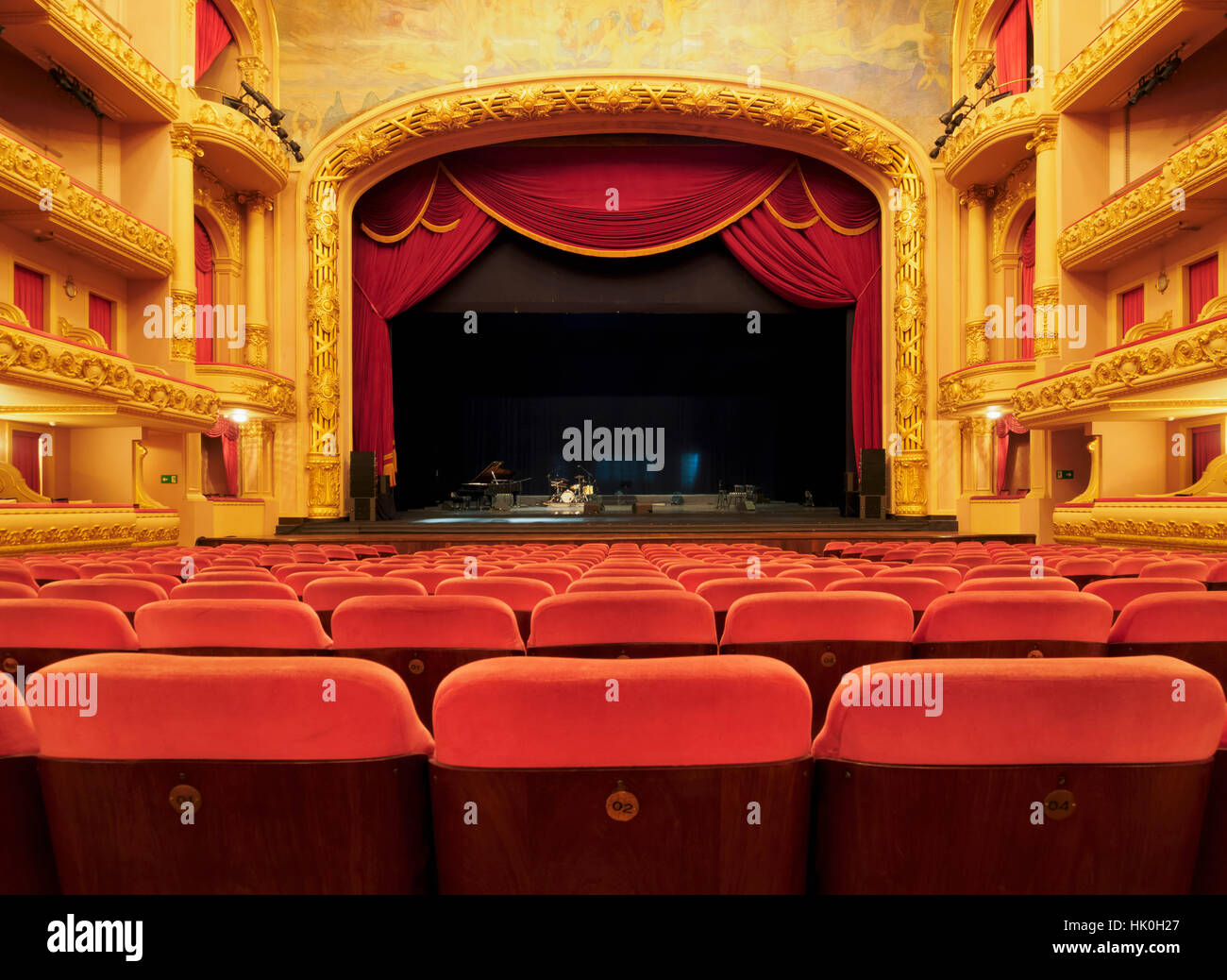 Innenansicht der Halle des Theatro Municipal, Rio De Janeiro, Brasilien, Südamerika Stockfoto