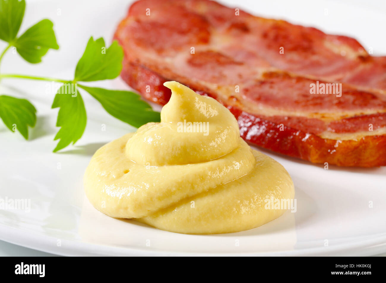 Lebensmittel, Nahrungsmittel, Gewürz, Closeup, Platte, Senf, Sauce, würzig, dressing, Stockfoto