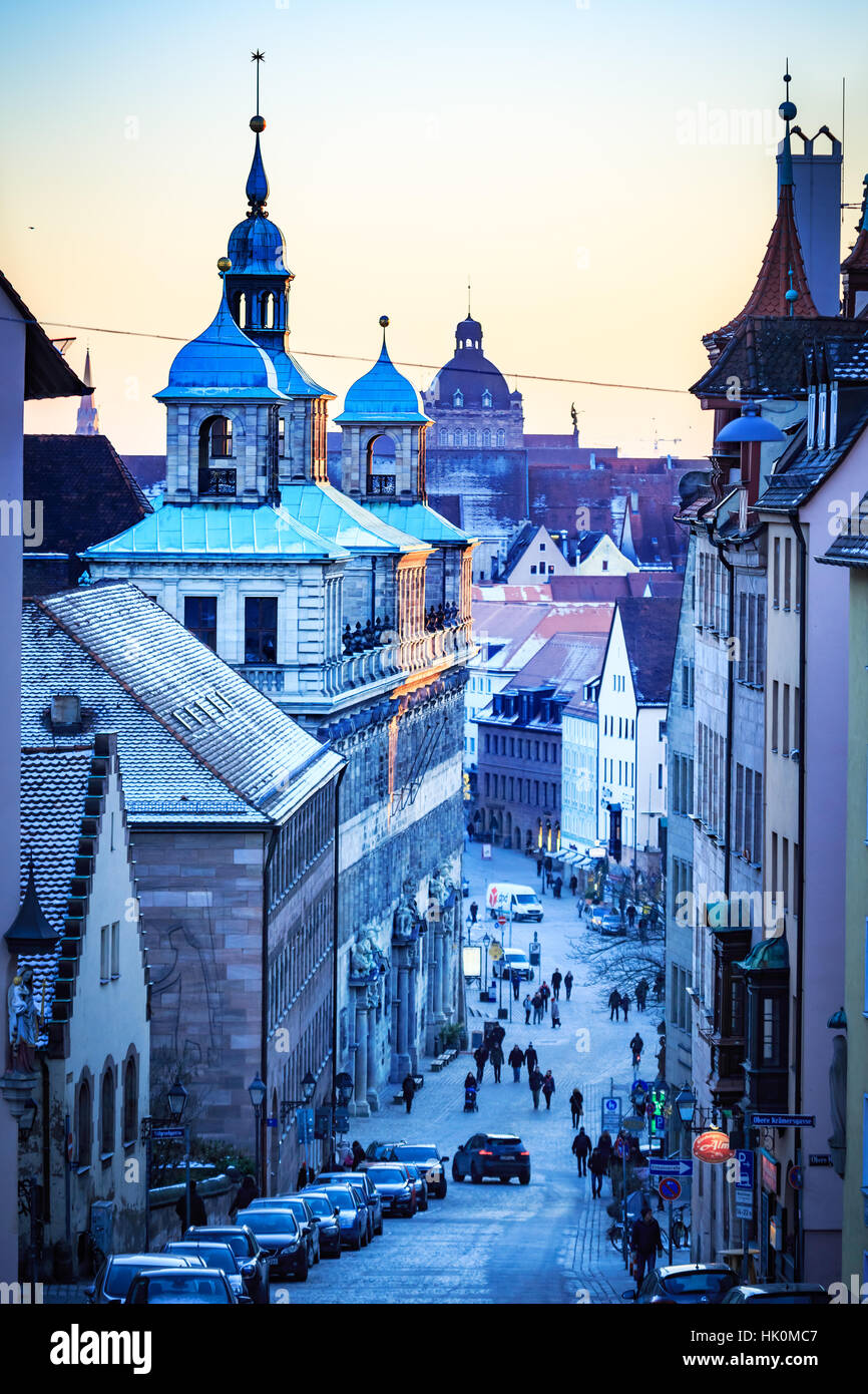 Nürnberg, Deutschland - ca. Oktober 2016: Die Straßen der Stadt Nürnberg, Deutschland Stockfoto