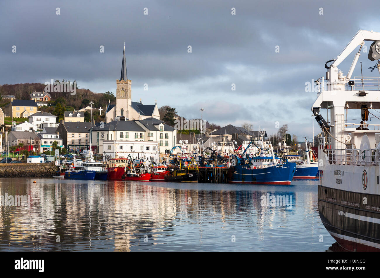 Killybegs Fischerhafen Port, County Donegal, Irland Stockfoto