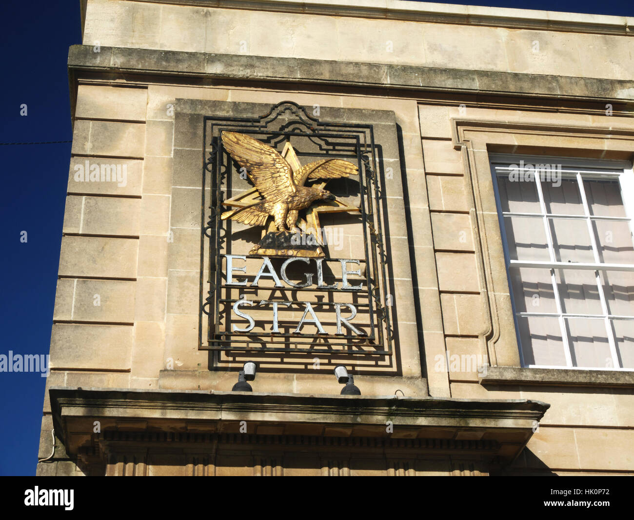 Eagle Star Insurance Company unterzeichnen auf alten Büros im neuen North Road, Exeter, Devon. Stockfoto