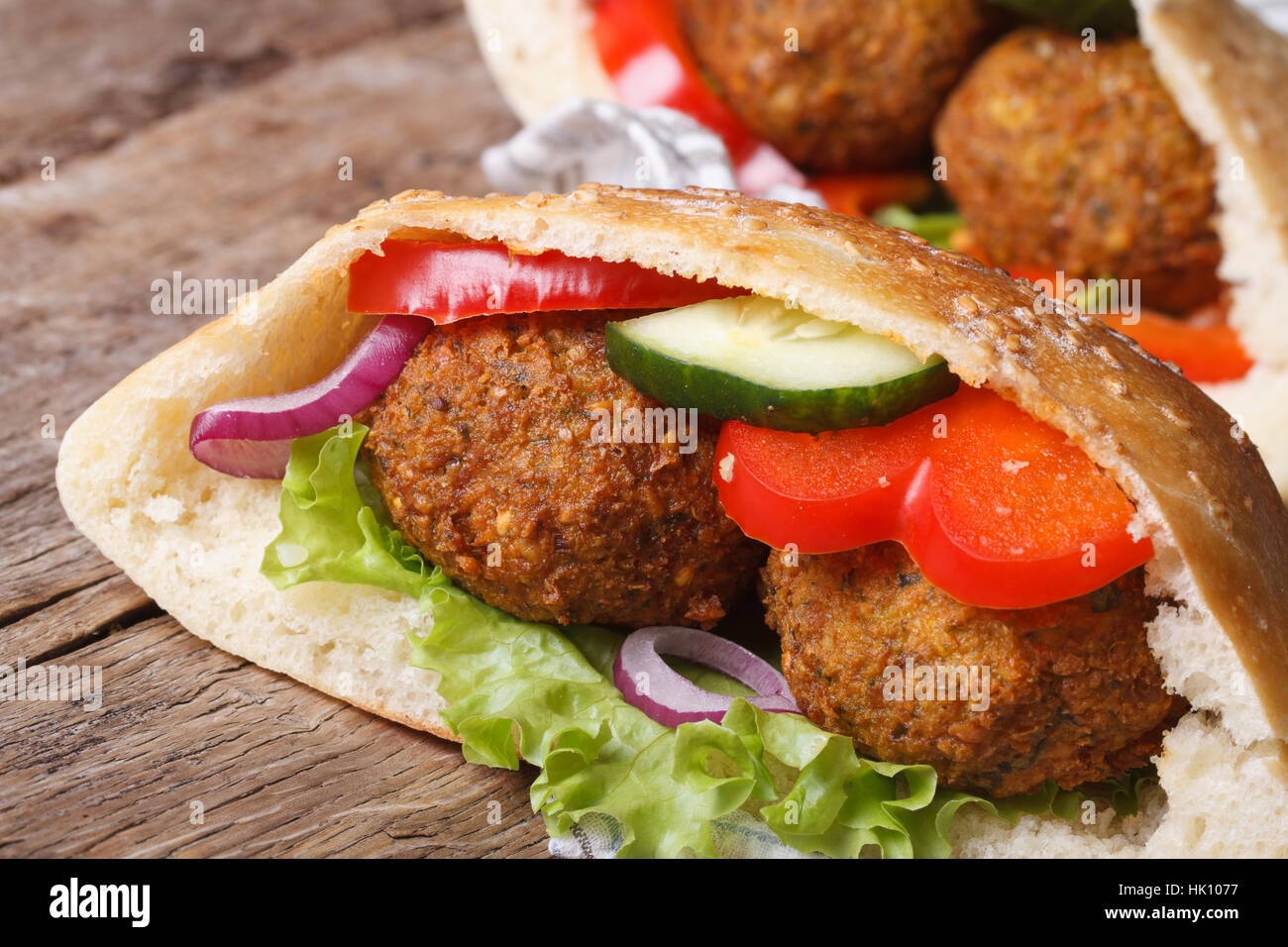 Pita Bread Lebanese Falafel Salad Stockfotos & Pita Bread Lebanese