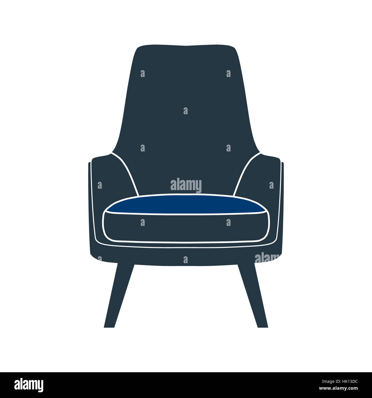 Symbol-Stuhl mit vier Beinen. Foto-Illustration. Stockfoto