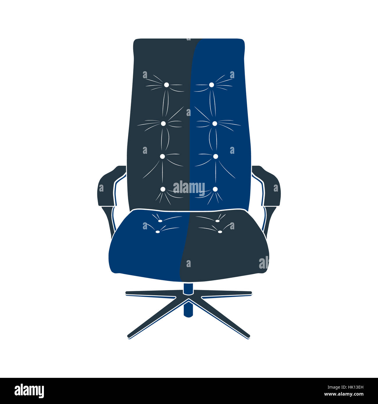 Symbol-Stuhl mit fünf Beinen. Foto-Illustration. Stockfoto