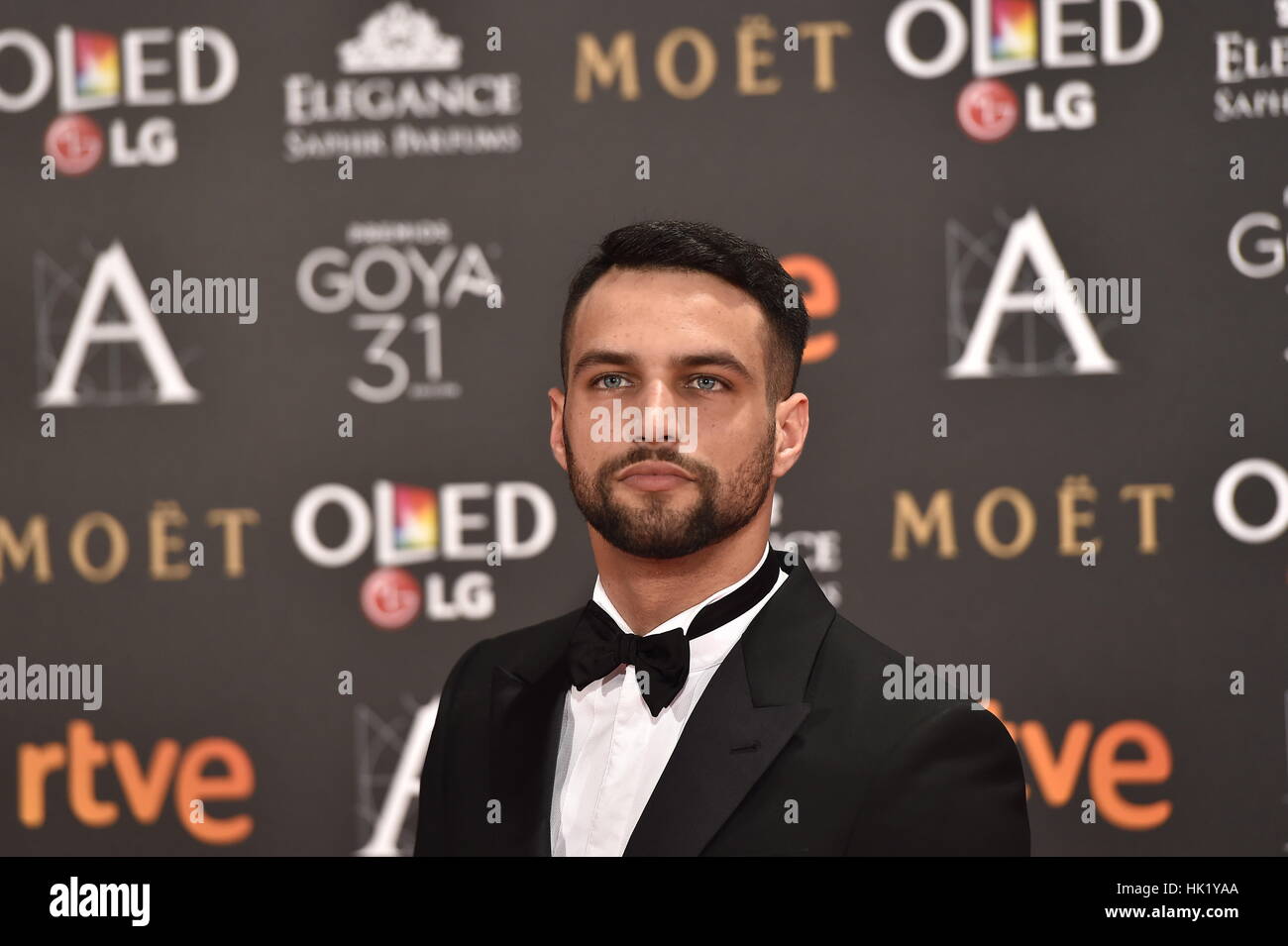 Madrid, Spanien. 4. Februar 2017. Schauspieler Jesus Castro bei einem Fototermin während den 31. jährliche Goya Filmpreis in Madrid. Bildnachweis: Gtres Información Más lokalen auf line,S.L./Alamy Live News Stockfoto