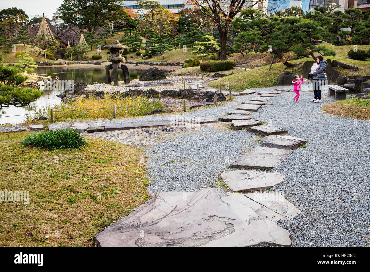 Kyu-Shiba-Rikyu Garten, Tokyo, Japan Stockfoto