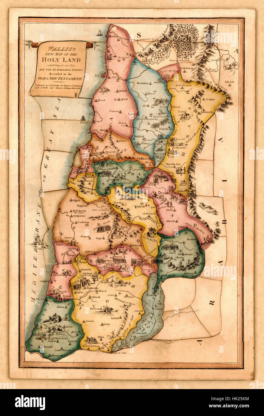 Karte des Heiligen Landes 1815 Stockfotografie - Alamy