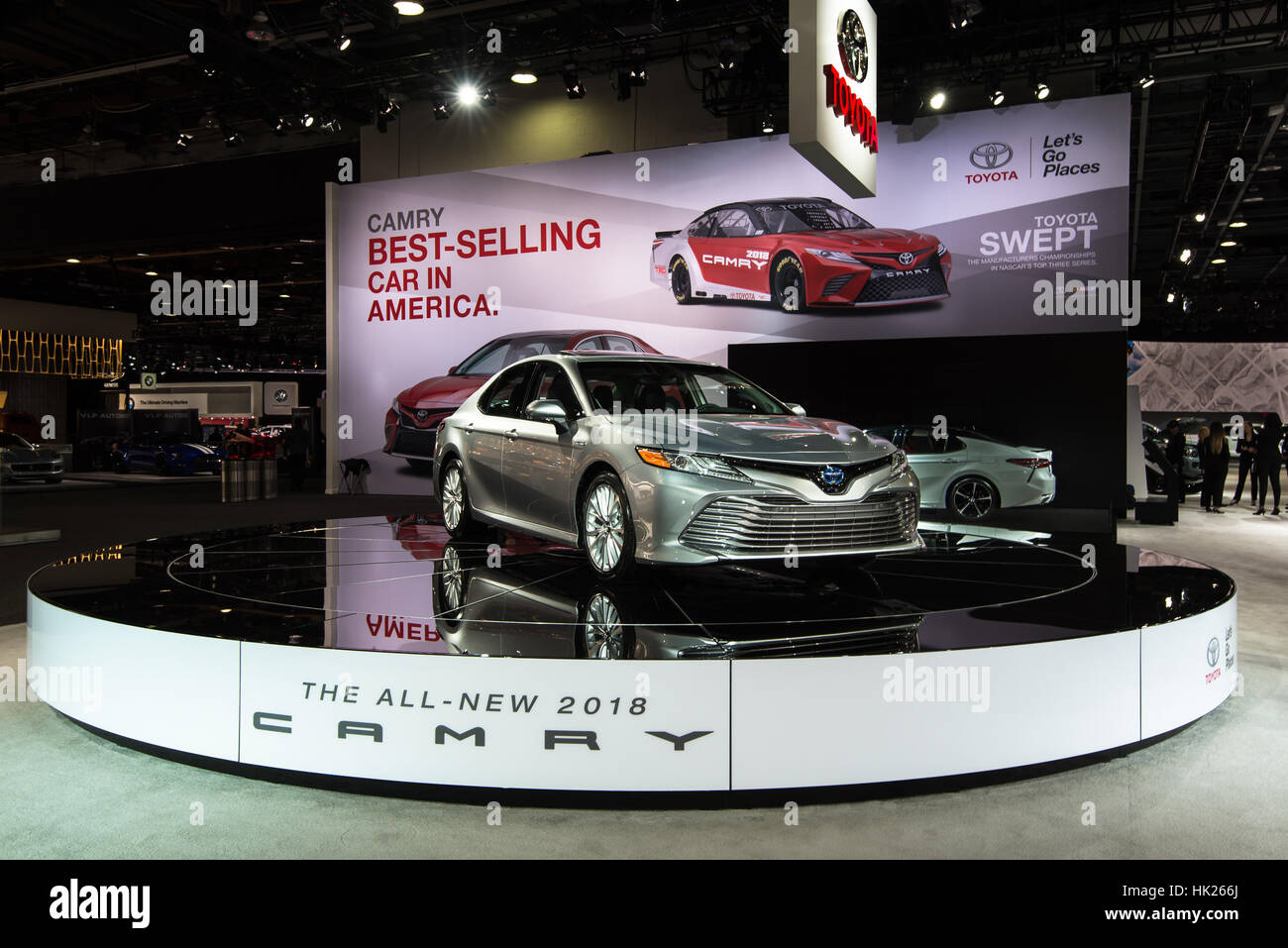 2018 Toyota Camry Auto auf der North American International Auto Show (NAIAS). Stockfoto