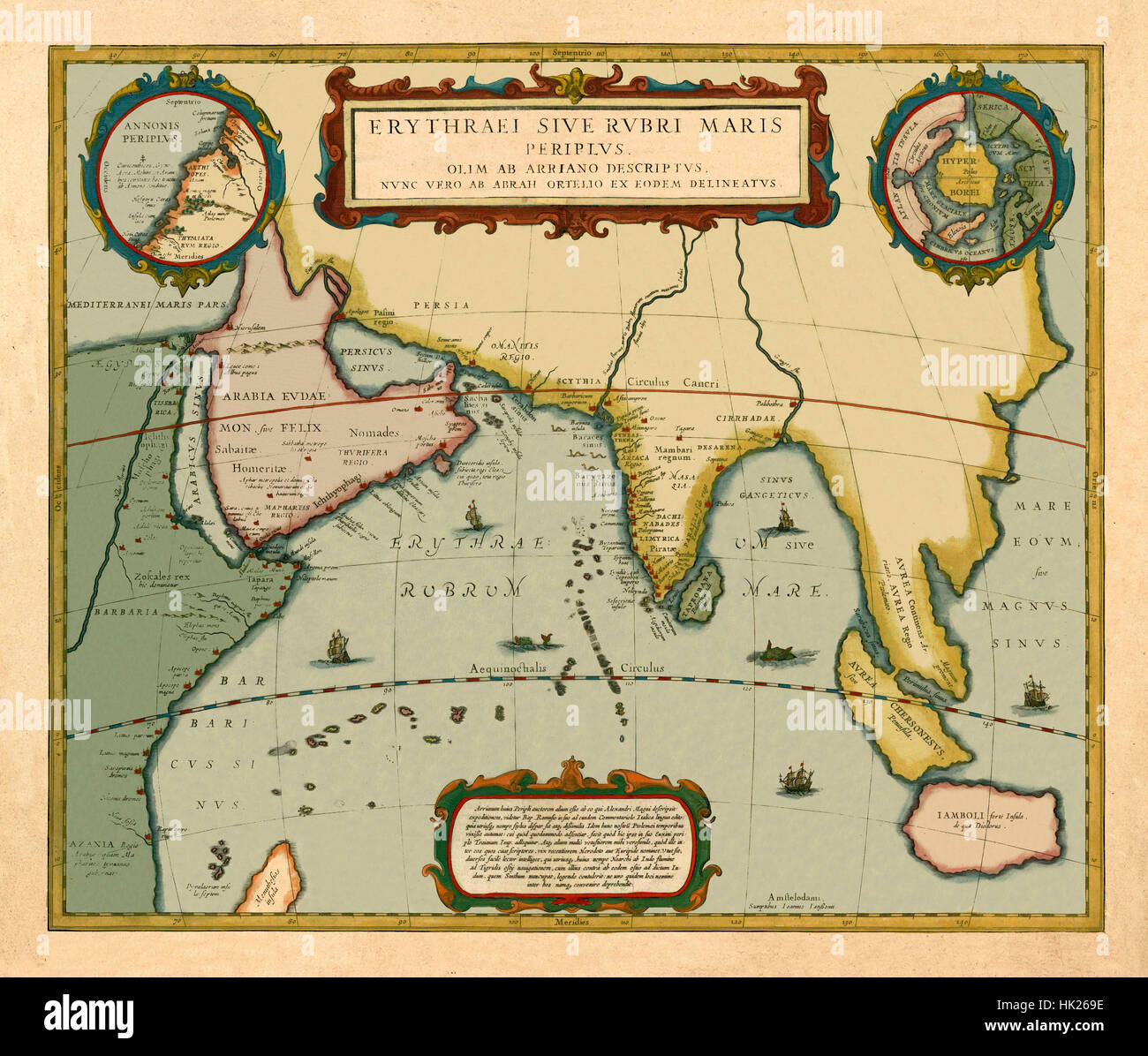Karte des Indischen Ozeans 1662 Stockfotografie - Alamy