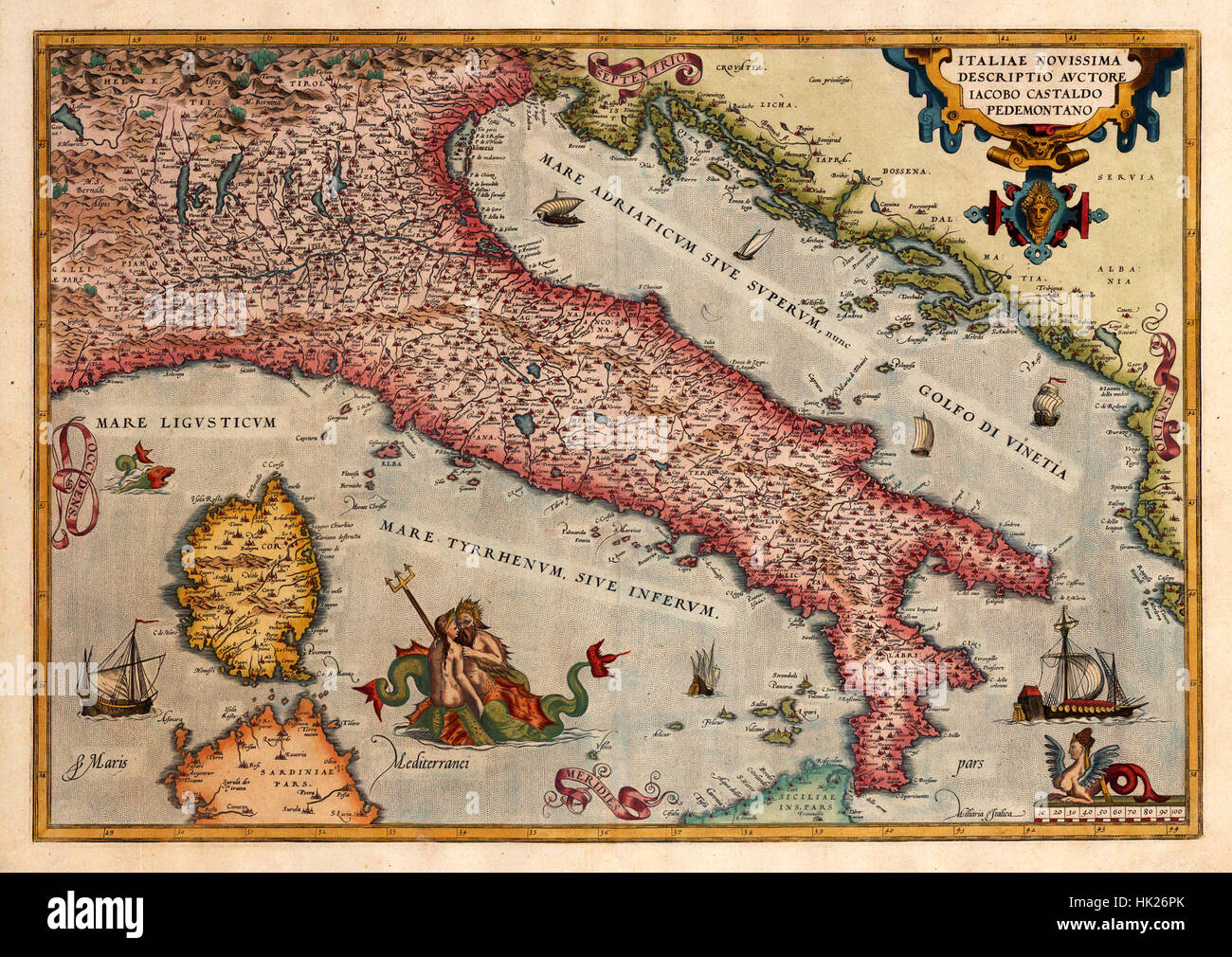 Karte von Italien 1573 Stockfoto