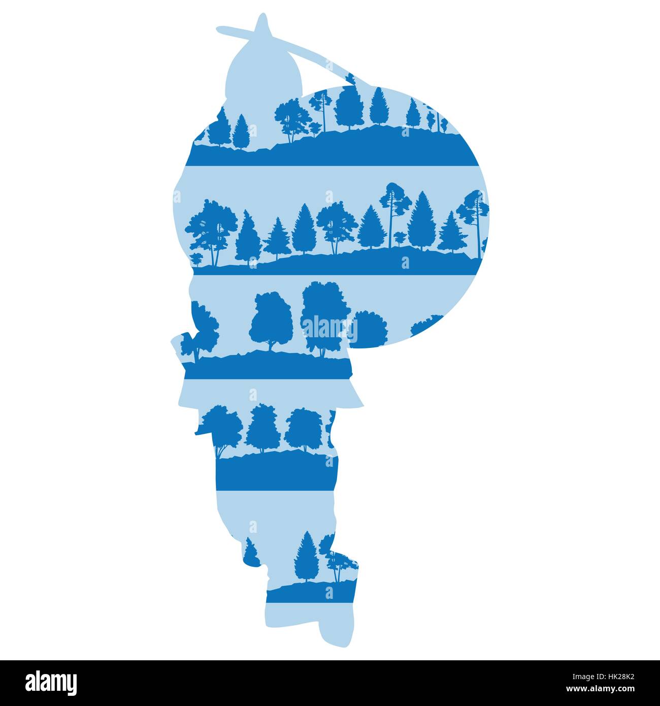 Mittelalterliche Ritter oder Alter Krieger Vektor Hintergrund Konzept der Wald Bäume Fragmente isoliert auf weiss Stock Vektor