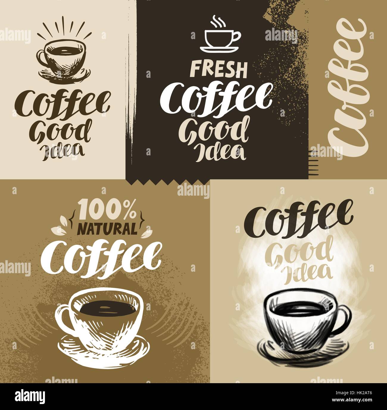 Kaffee. Vektor-Illustration für Design-Menü Restaurant oder café Stock Vektor