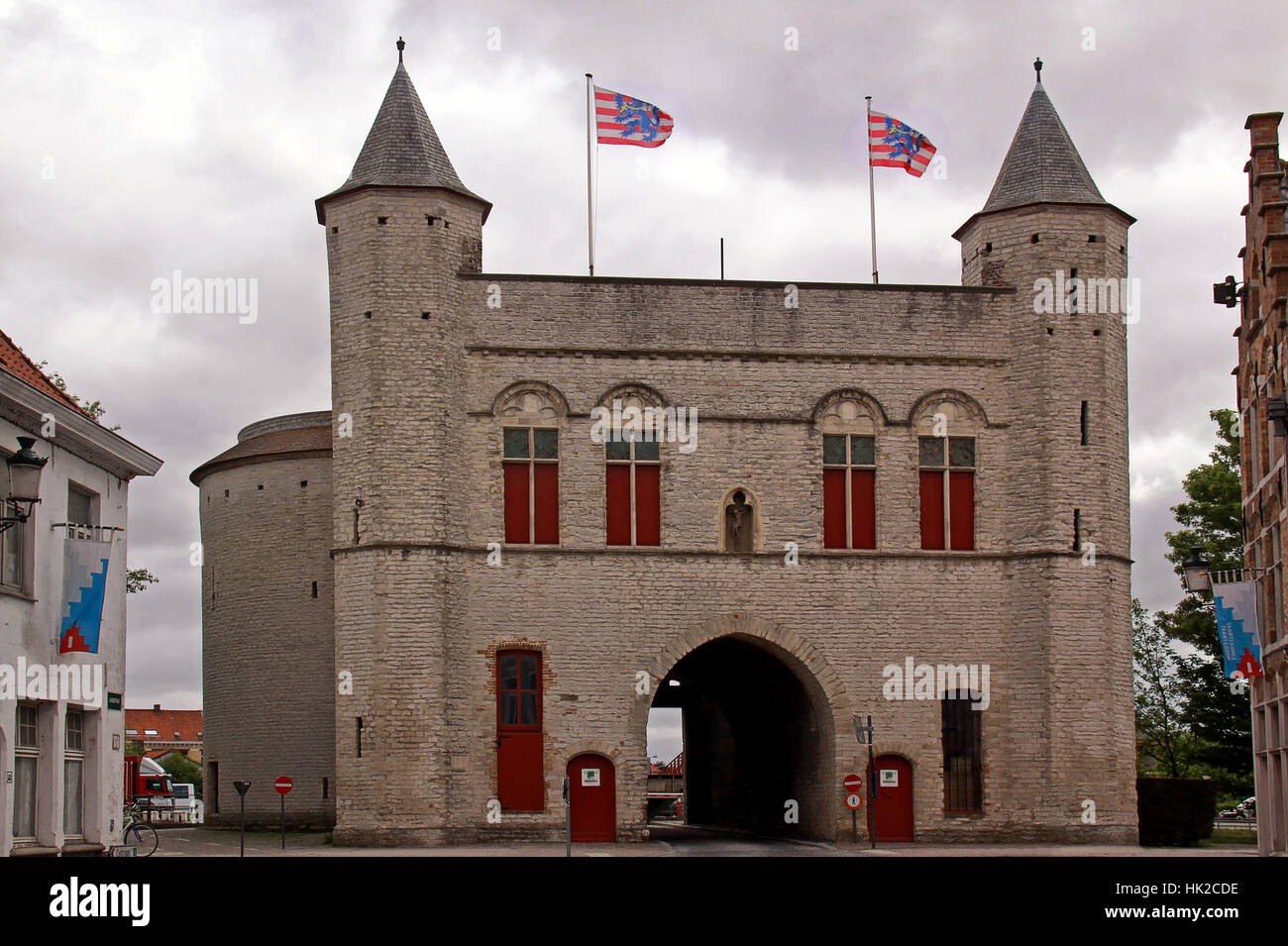 Altstadt, Tor, Durchgang, Tor, Archgway, Gantry, Flandern, Brügge, historische, Stockfoto