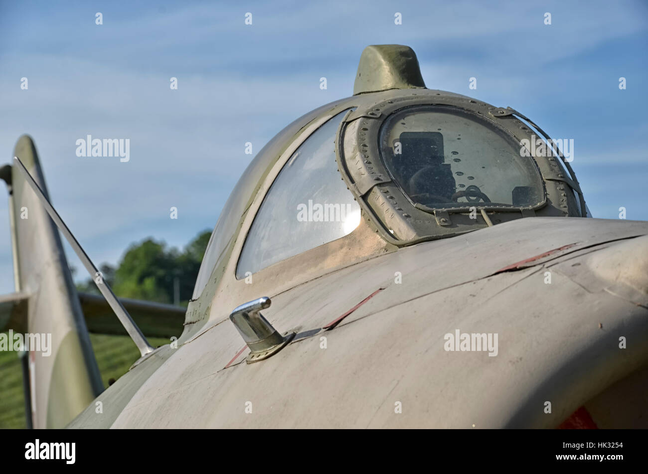 Blick auf den Baldachin des Düsenjägers Lim-6 b Stockfoto