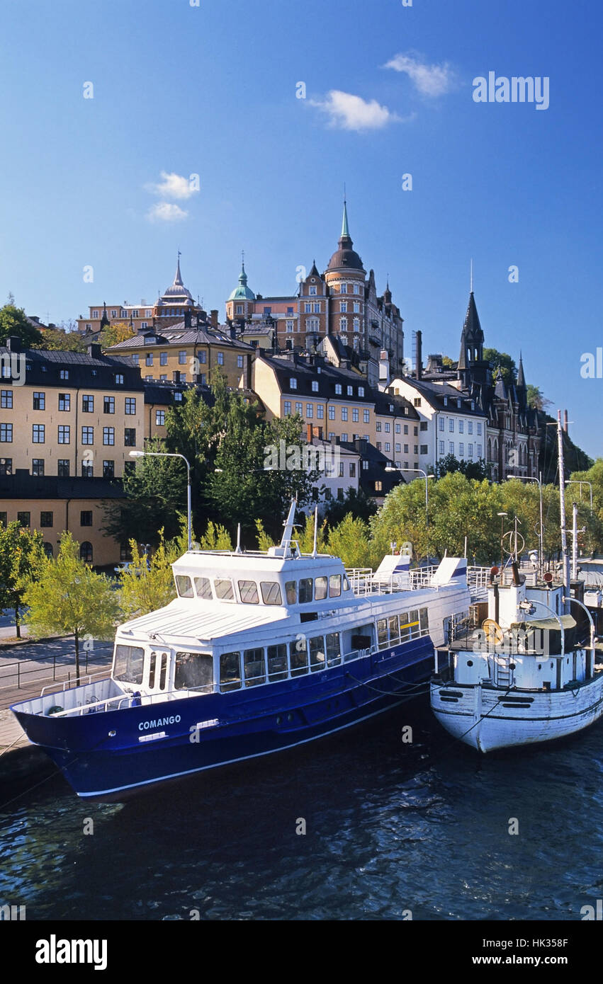 Boote in Stockholm, Schweden Stockfoto