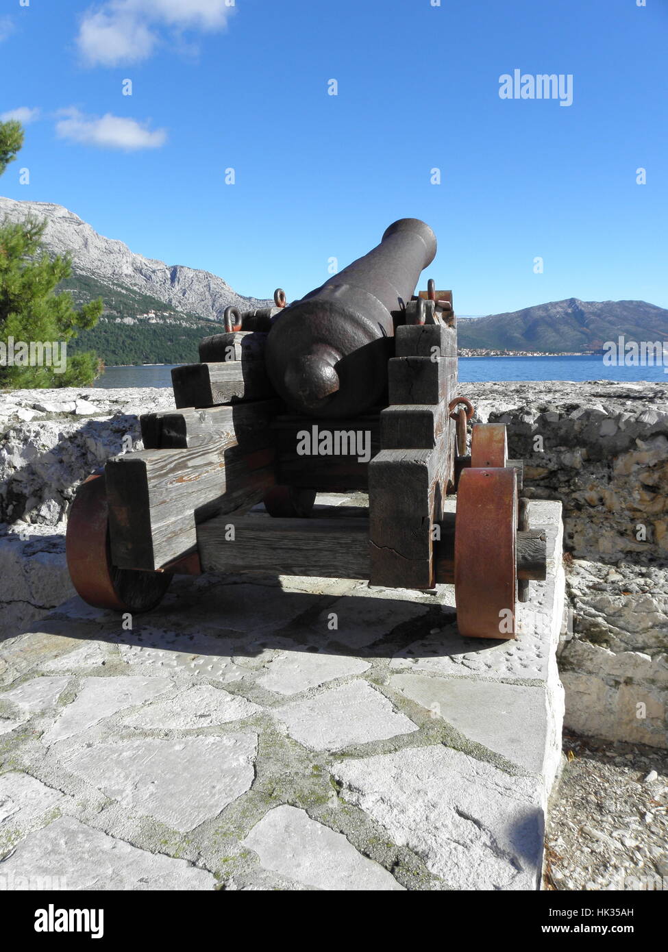 Korcula, alte Kanonen, am Hafen, Kroatien, Europa, 5 Stockfoto