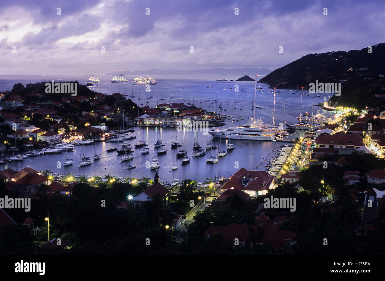 Gustavia, der Hauptstadt von St. Barts, Carribbean French West Indies Stockfoto