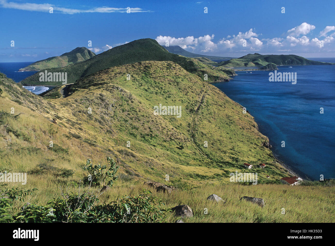 Ansicht der Turtle Bay, St. Kitts und Nevis, Karibik Stockfoto