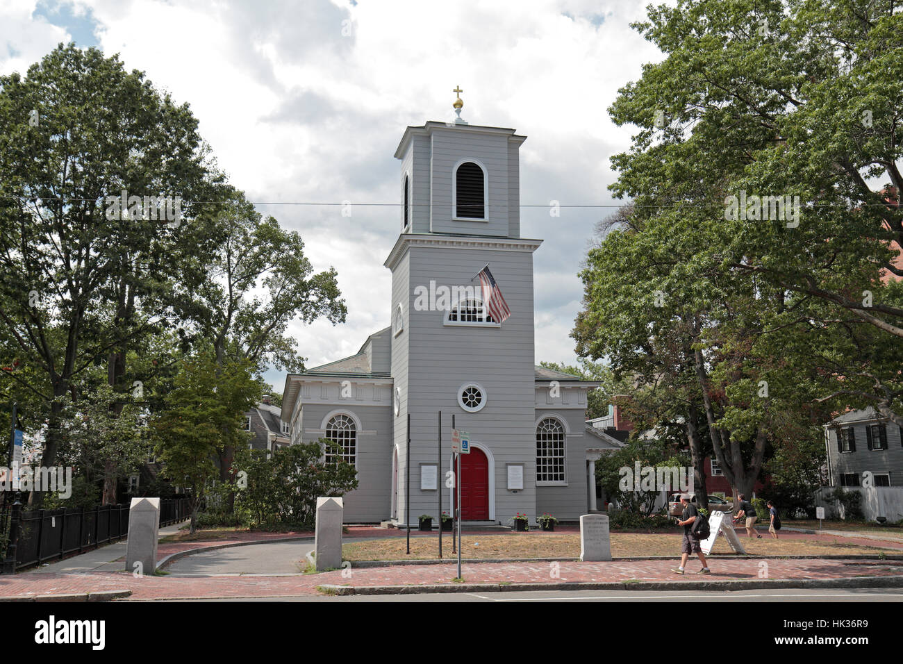 Christuskirche Cambridge in Cambridge Common, Cambridge, Massachusetts, Vereinigte Staaten von Amerika. Stockfoto