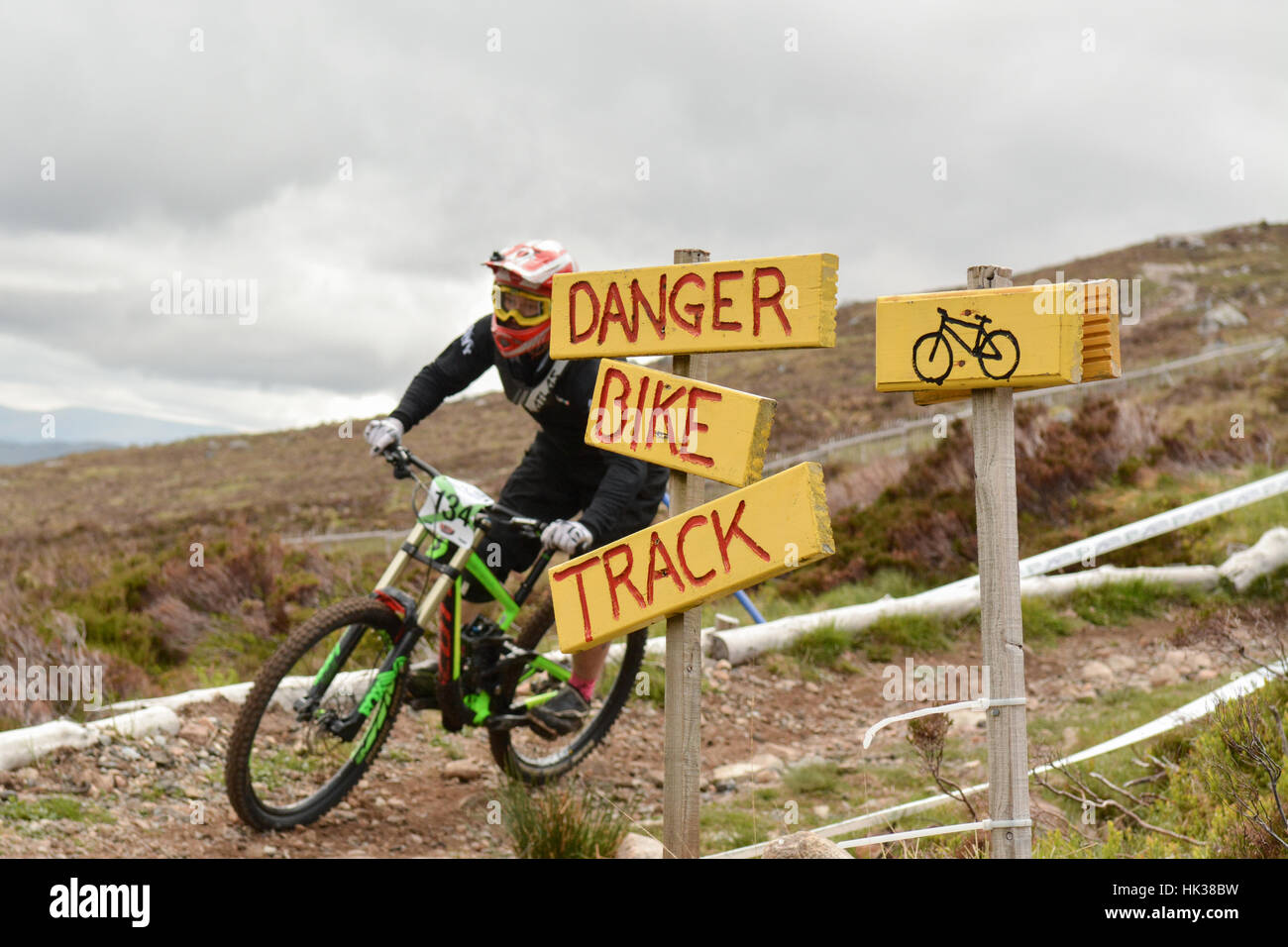 Downhill Mountainbiker in Glencoe Stockfoto