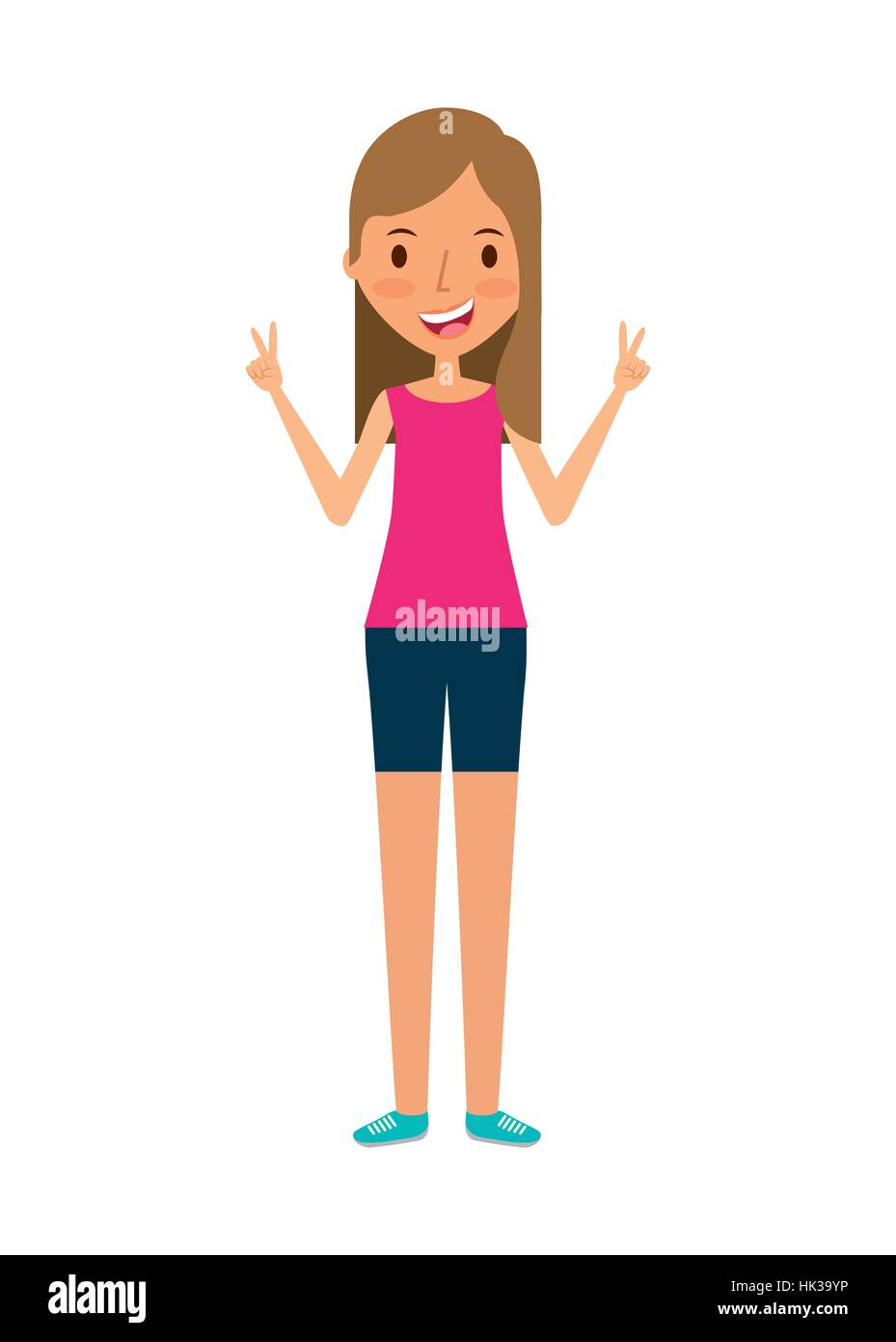 Gluckliche Junge Frau Cartoon Ikone Auf Weissem Hintergrund Reise Und Urlaub Konzept Farbenfrohes Design Vektor Illustration Stock Vektorgrafik Alamy