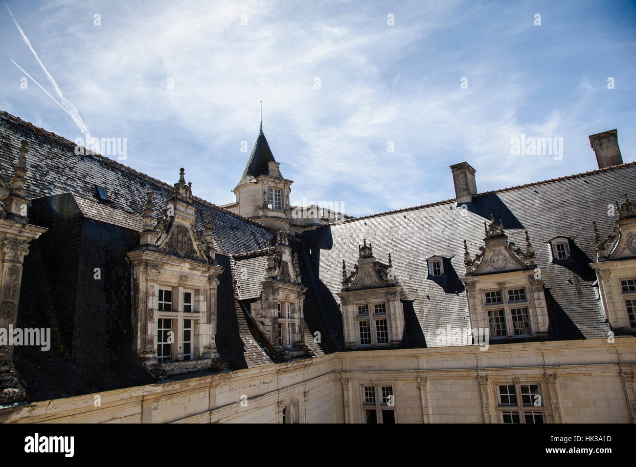 Chateau de Villandry ist ein Schloss-Palast in Villandry, im Departement Indre-et-Loire, Frankreich. Stockfoto