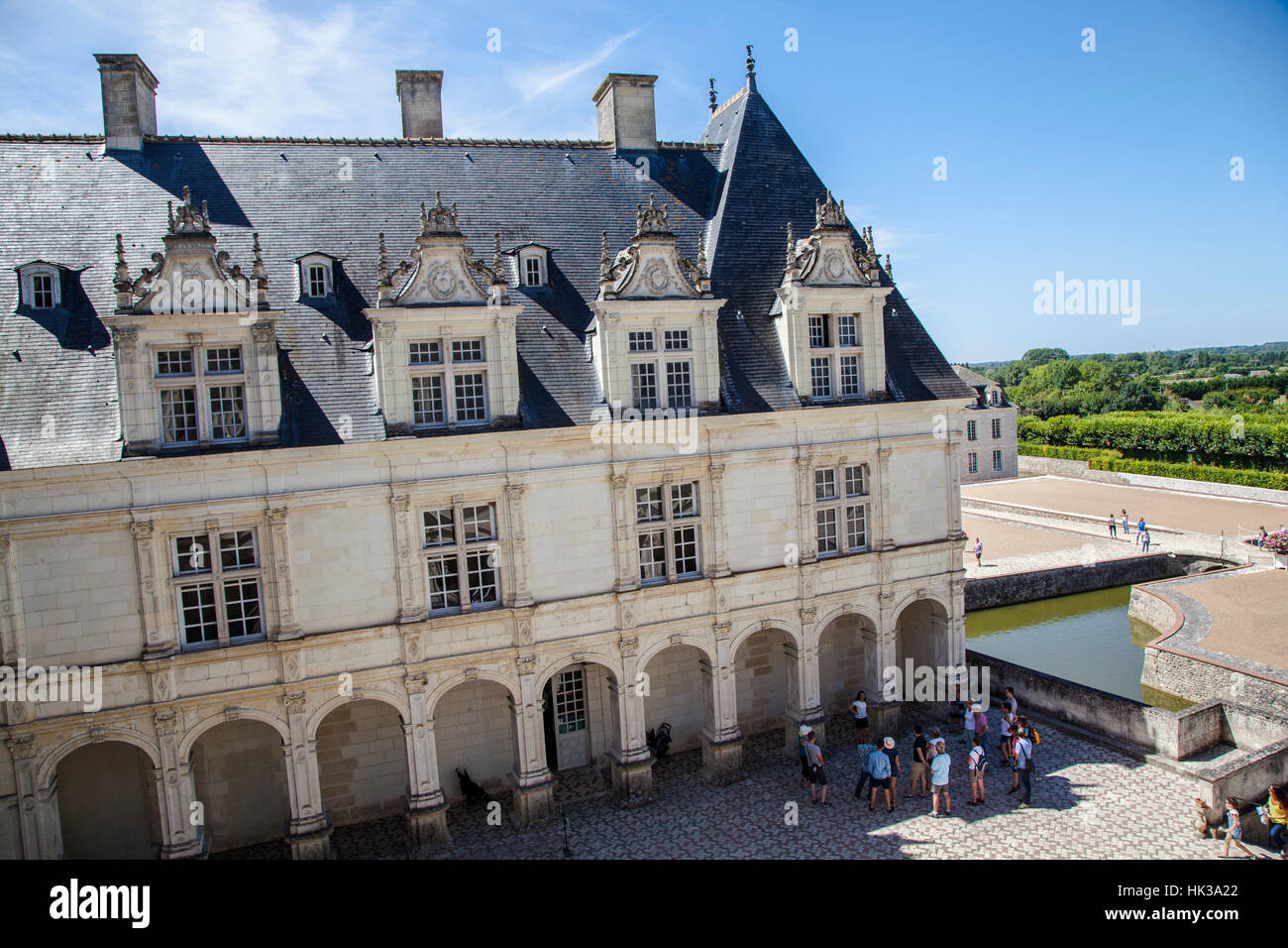 Chateau de Villandry ist ein Schloss-Palast in Villandry, im Departement Indre-et-Loire, Frankreich. Stockfoto