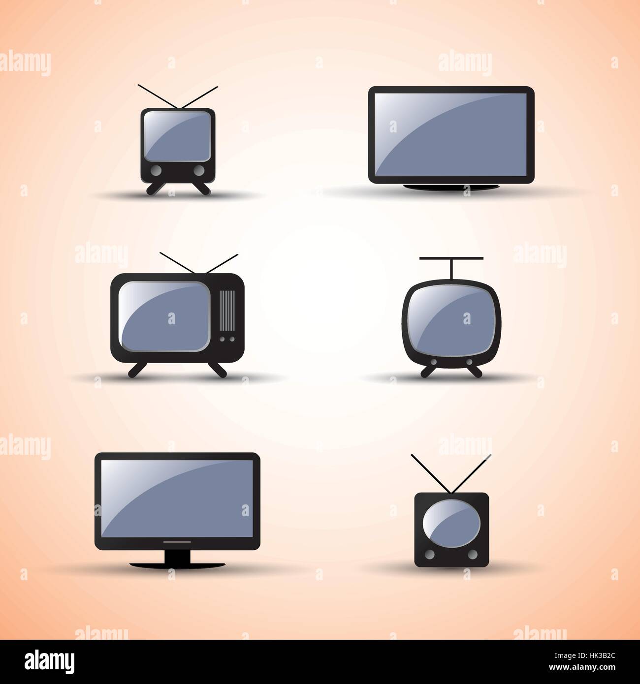 Web, Design-Elemente, schwarz / weiß Ikonen der moderne und Vintage elektronische Geräte Stock Vektor