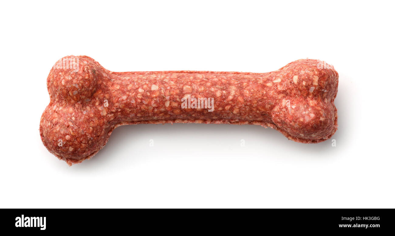 Draufsicht der Hunde dental Kau Knochen Isoolated auf weiß Stockfoto