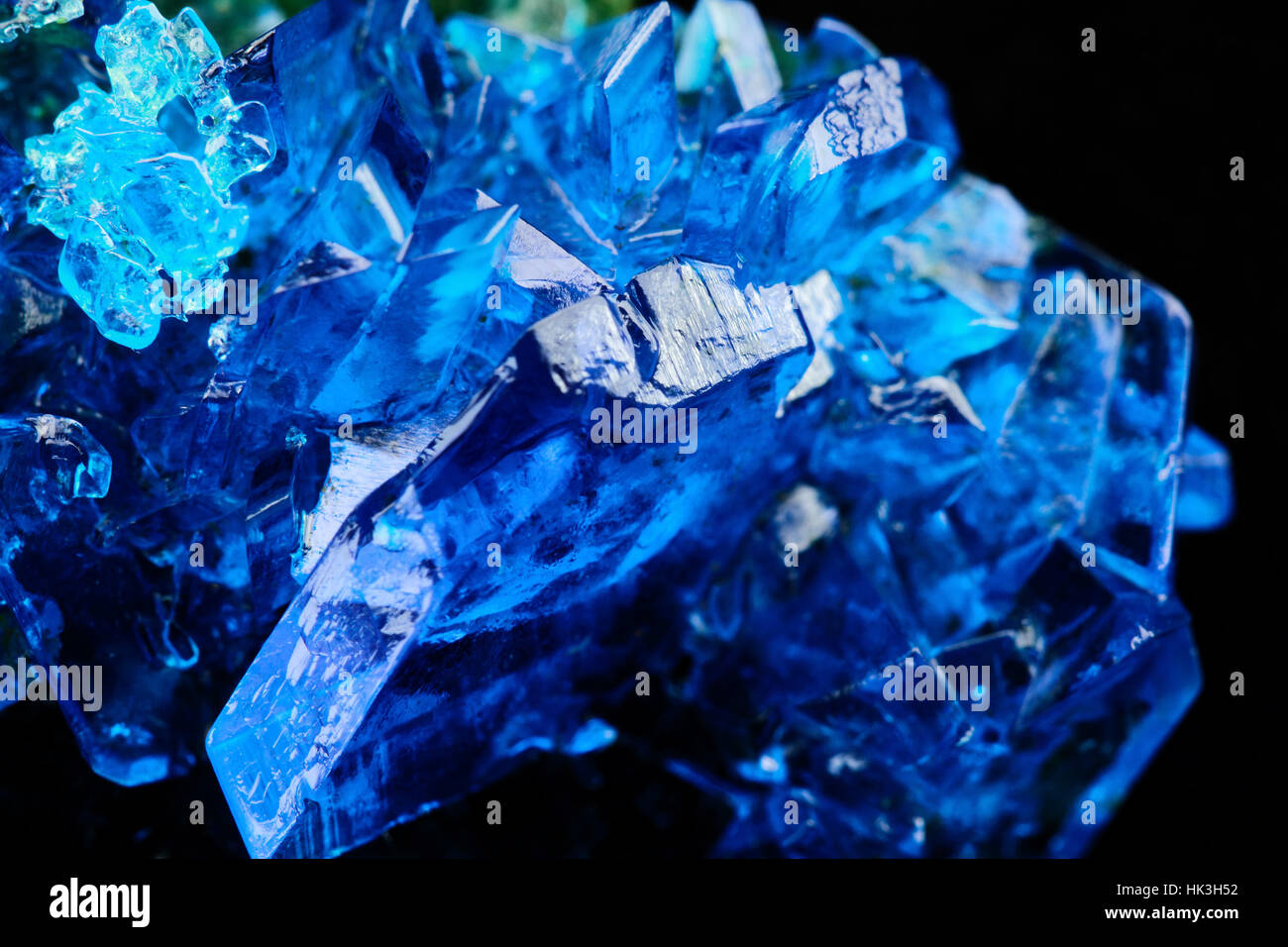 blau, Kupfer, Chemie, Kobalt, Sulfat, Closeup, Kristallisation, blau, Stockfoto