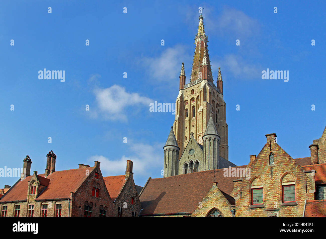 gotisch, Brügge, Gotik, Turm, historisches, Kirche, alte Stadt, Sightseeing, Stockfoto