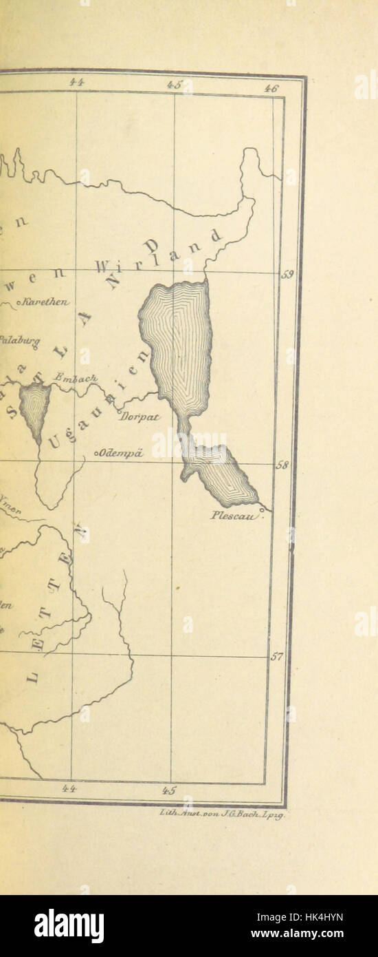 Das Bild stammt aus dem Buch „das Ringen der Deutschen und Dänen um den Besitz Estlands bis 1227“, das den Konflikt zwischen den Deutschen und Dänen um die Kontrolle Estlands bis 1227 beschreibt. Das Werk liefert einen historischen Überblick über die Kämpfe und politischen Dynamiken in dieser Zeit. Stockfoto