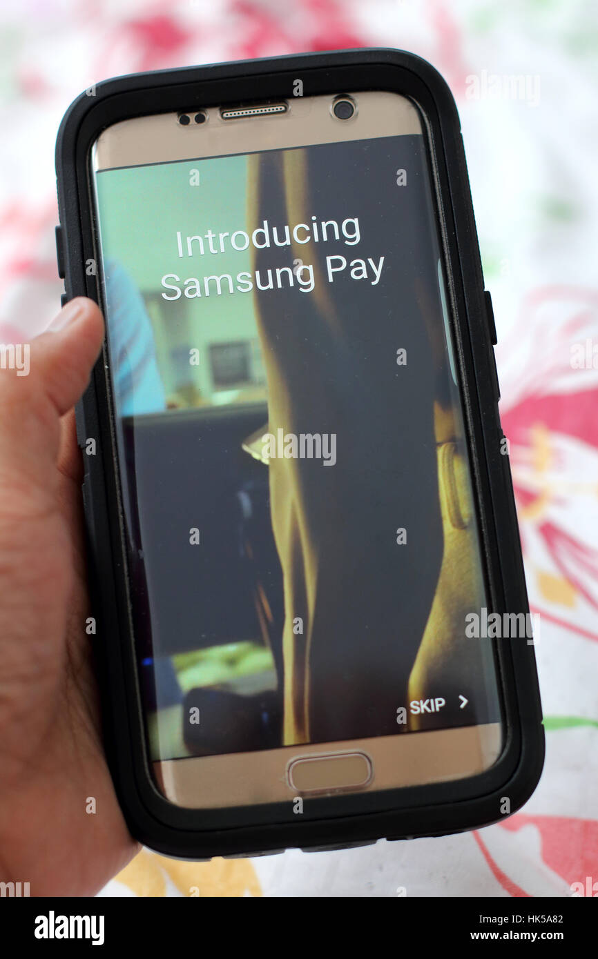 Samsung bezahlen auf Android Smart Phone Stockfoto