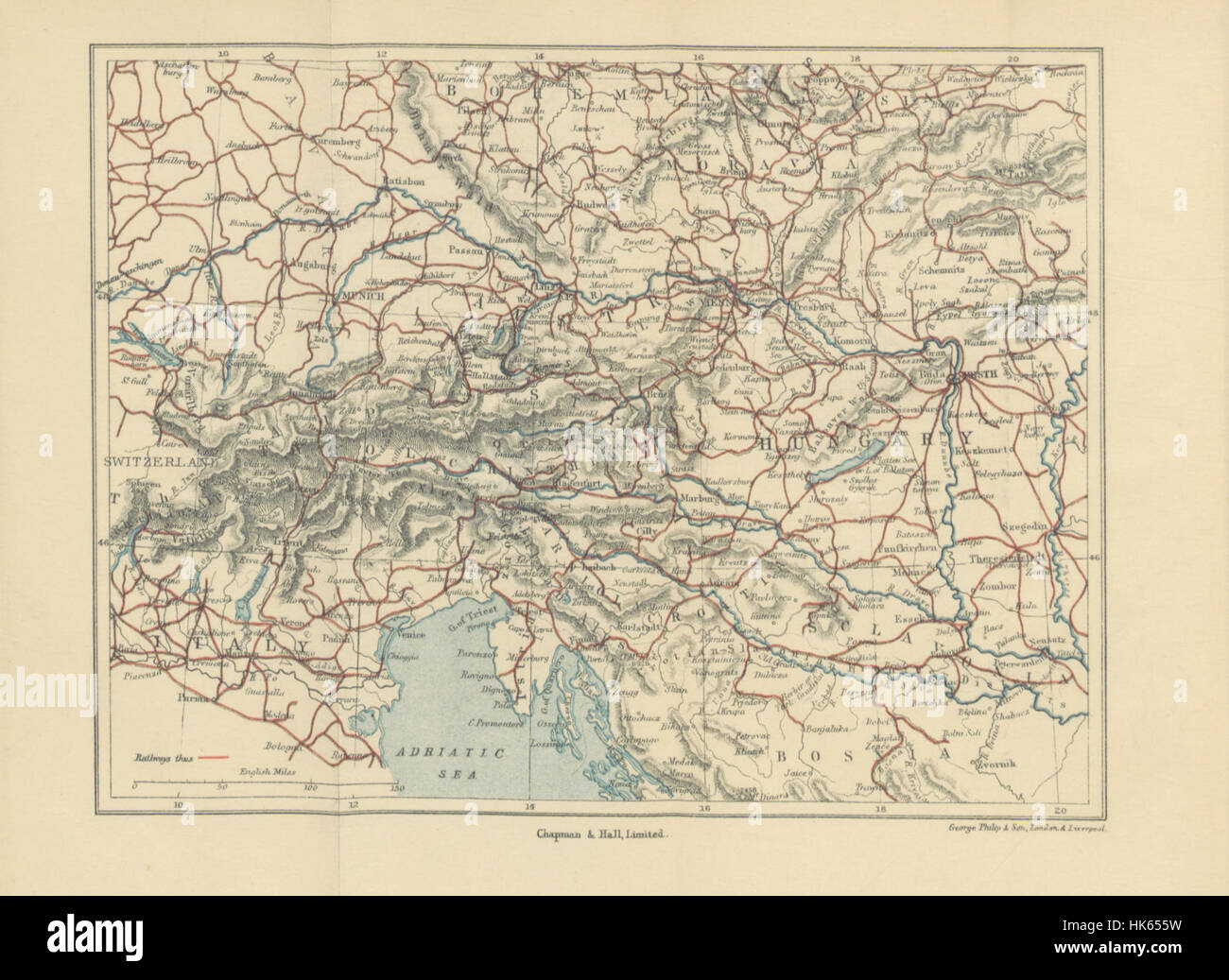 Die Seen und Flüsse von Österreich, Bayern und Ungarn. Mit einer Skizze der Amel und Ligneuville im Rheinischen Preußen Bild entnommen Seite 22 von "The Lake Stockfoto